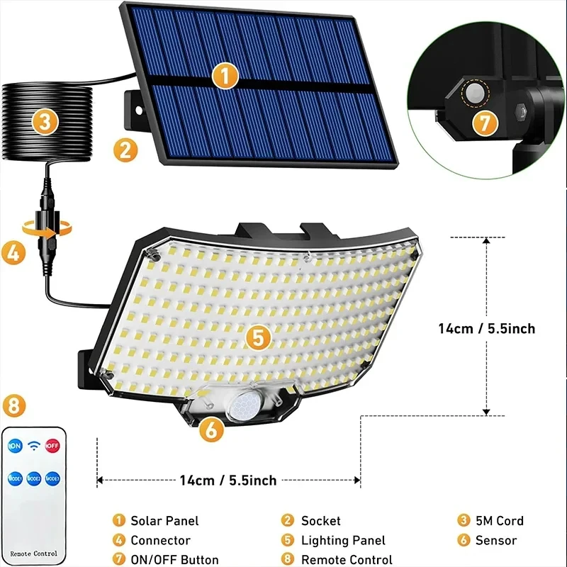 Solcellsdriven LED-lampa – Laddas av solen, perfekt för trädgården eller balkongen